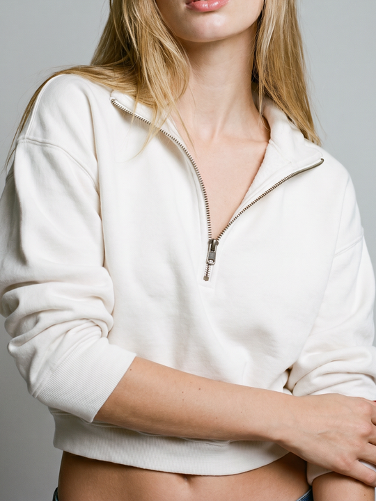 Cropped half-zip