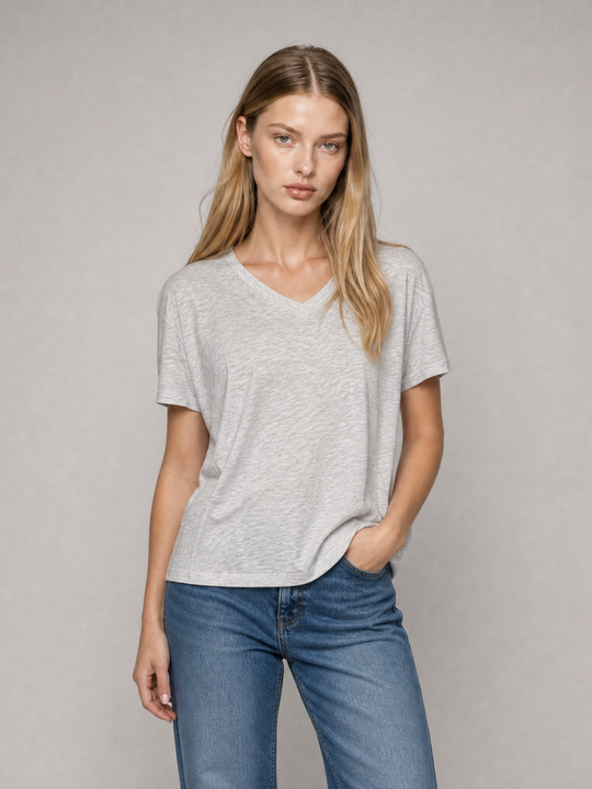 Boxy V Neck Tee