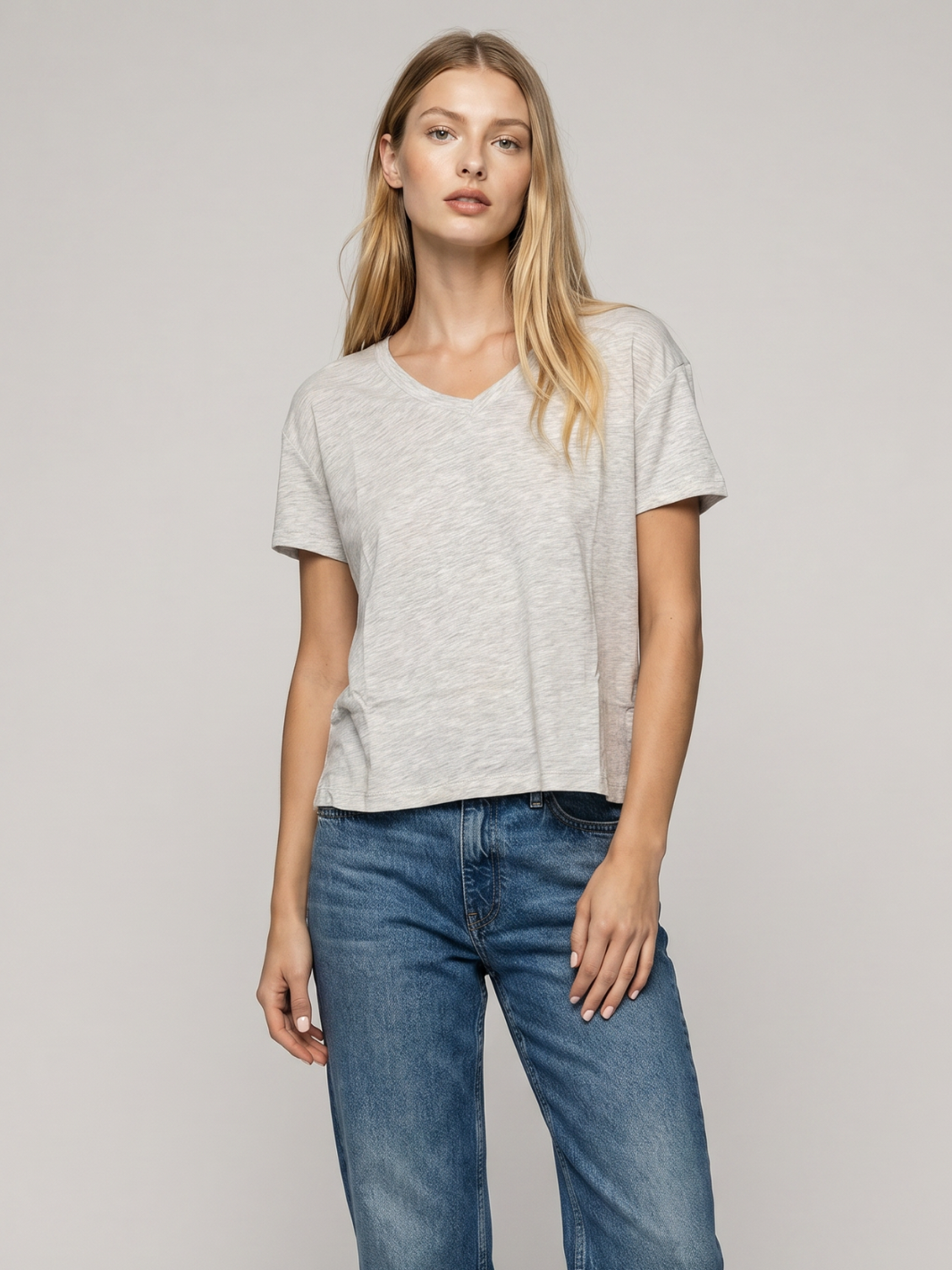 Boxy V Neck Tee