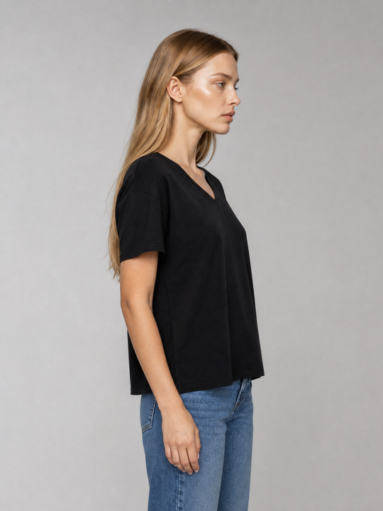 Boxy V Neck Tee