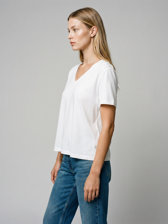 Boxy V Neck Tee