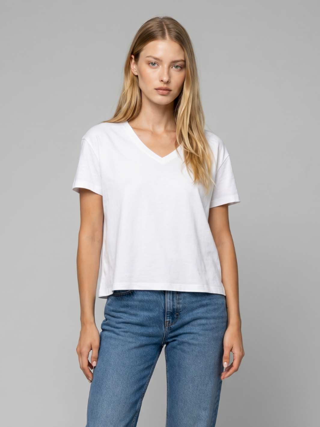 Boxy V Neck Tee