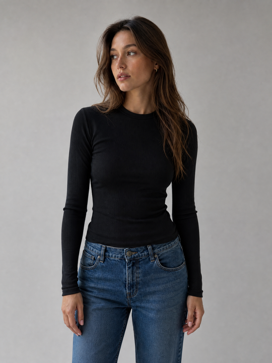 Ribbed Long Sleeve Tee
