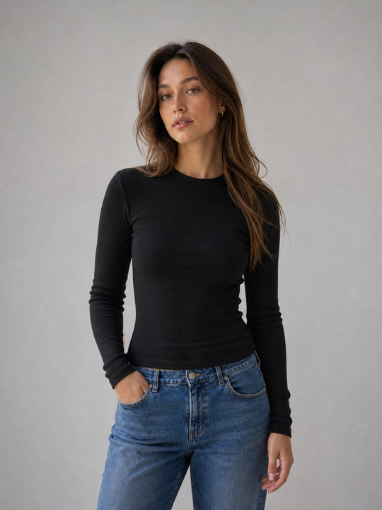 Ribbed Long Sleeve Tee