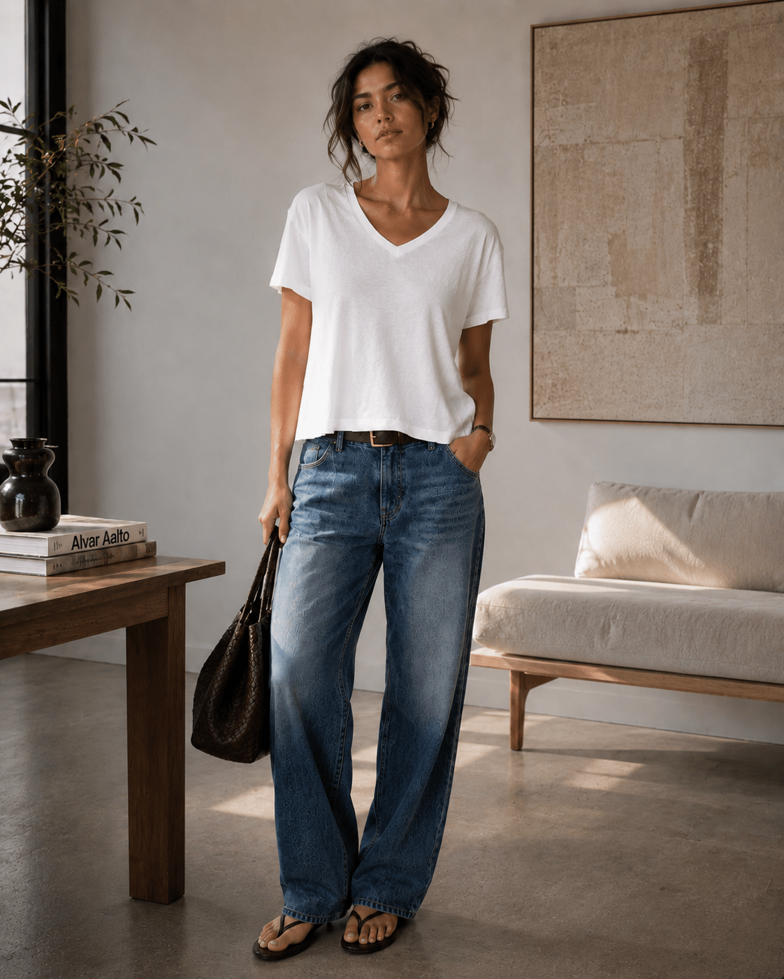 Boxy V Neck Tee