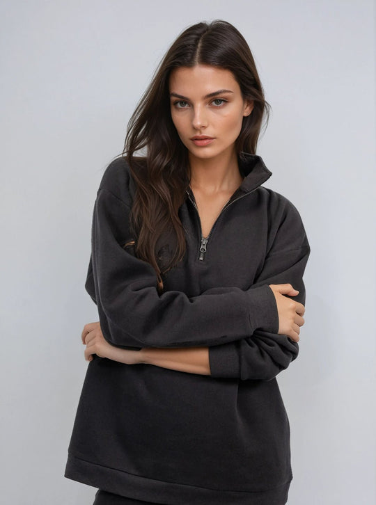 Boyfriend Half - Zip Sweatshirt - Public Veil