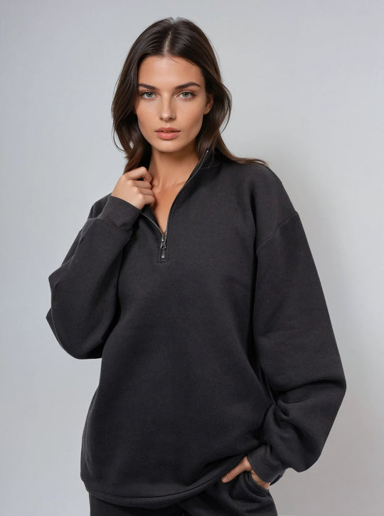 Boyfriend Half - Zip Sweatshirt - Public Veil