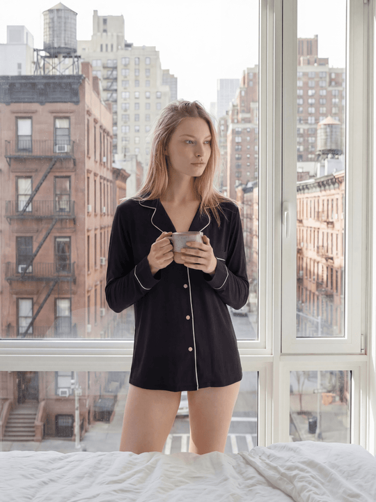 Butter Soft Button Down Pajama Top - Public Veil