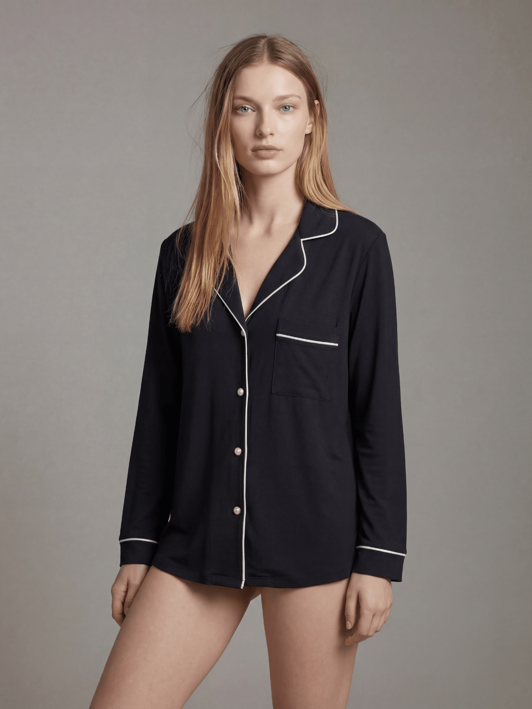 Butter Soft Button Down Pajama Top - Public Veil