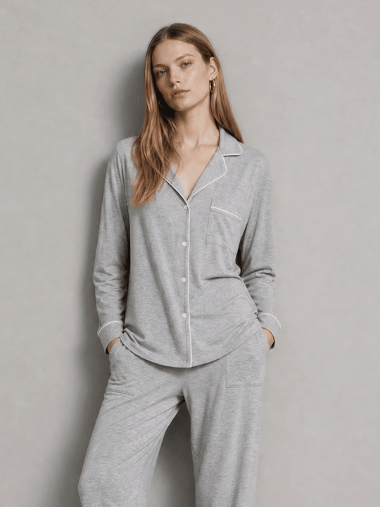 Butter Soft Button Down Pajama Top - Public Veil