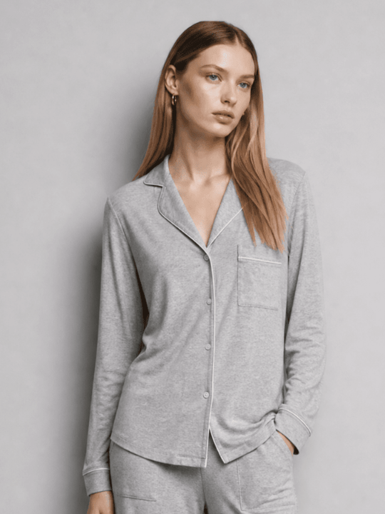 Butter Soft Button Down Pajama Top - Public Veil