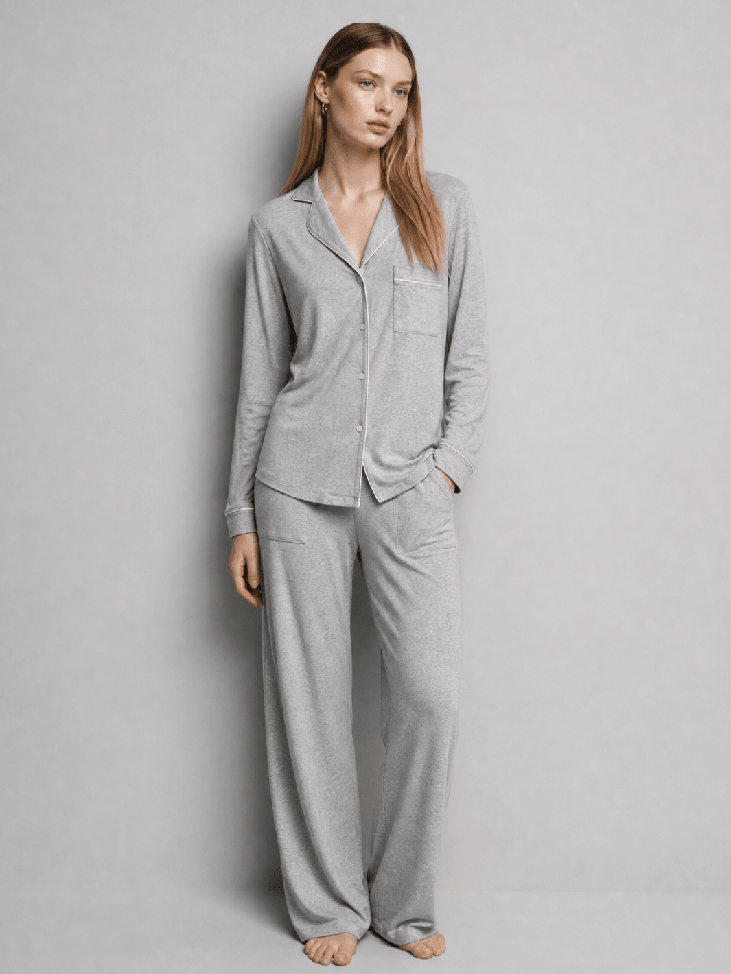 Butter Soft Pajama Set | Button Down & Pant - Public Veil