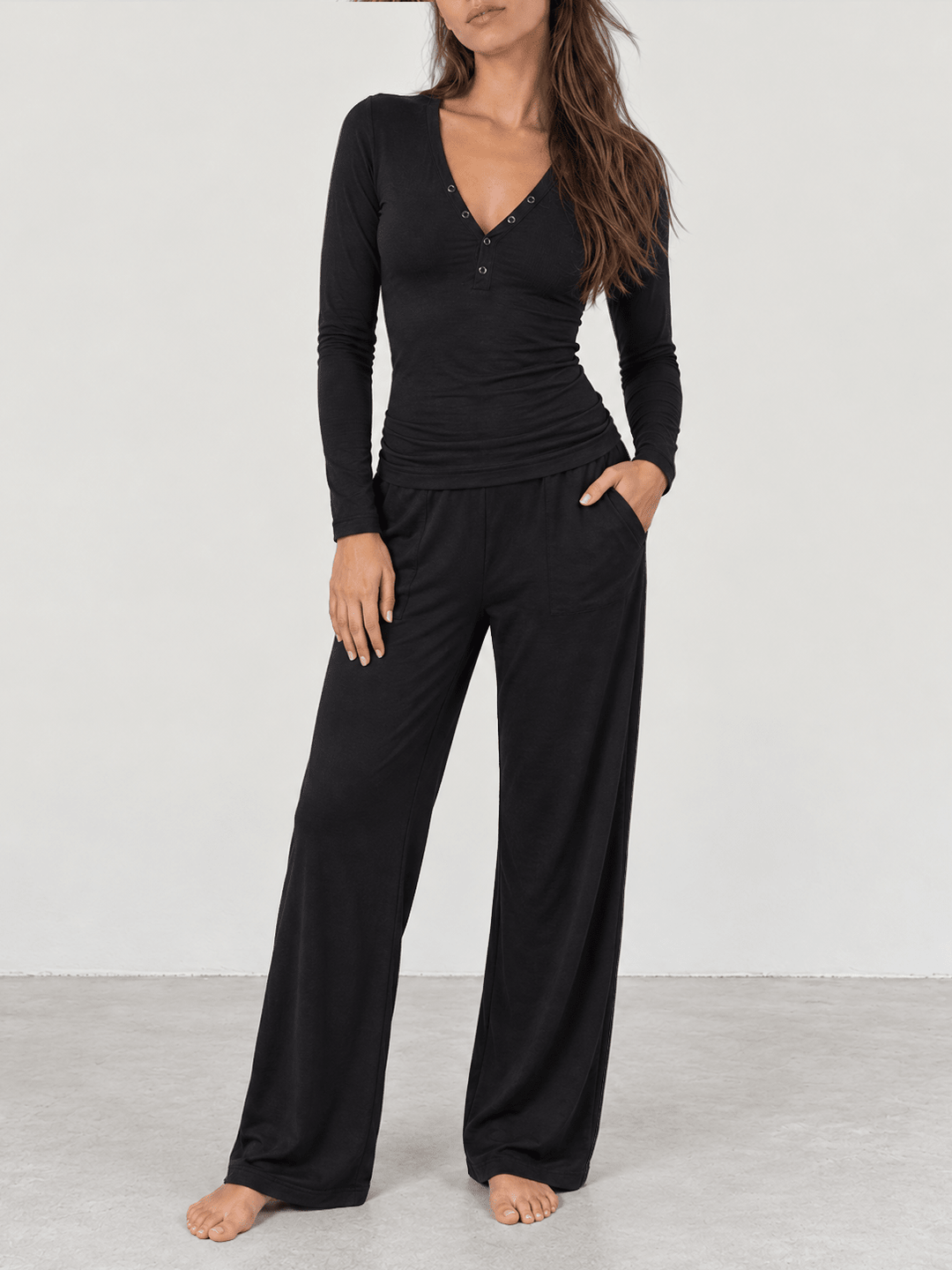 Butter Soft V-Neck Pajama Set - Public Veil