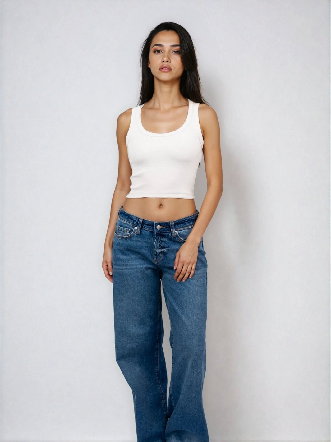 Classic Ribbed Tank - Cropped - Public Veil