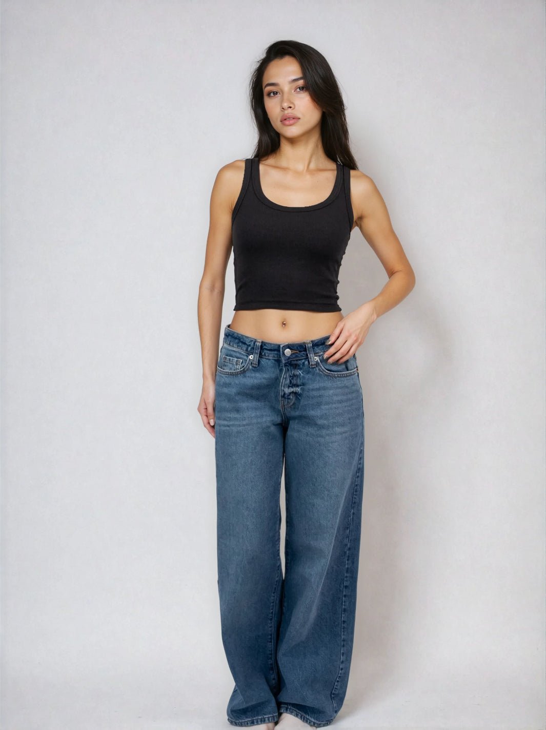 Classic Ribbed Tank - Cropped - Public Veil