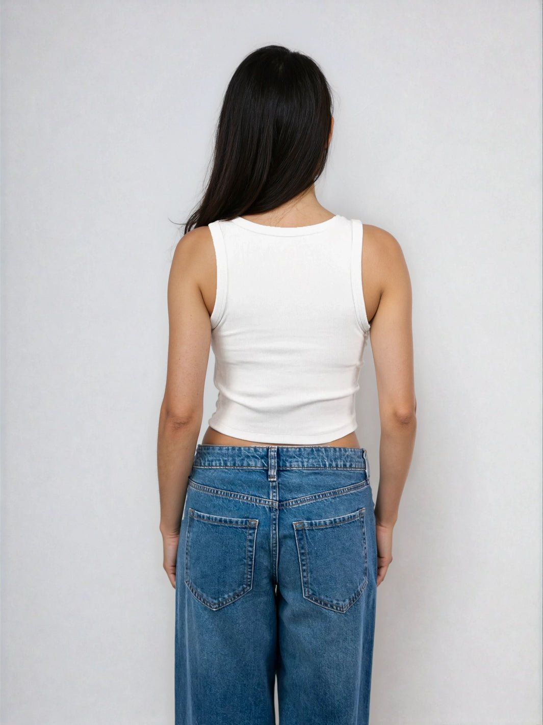 Classic Ribbed Tank - Cropped - Public Veil