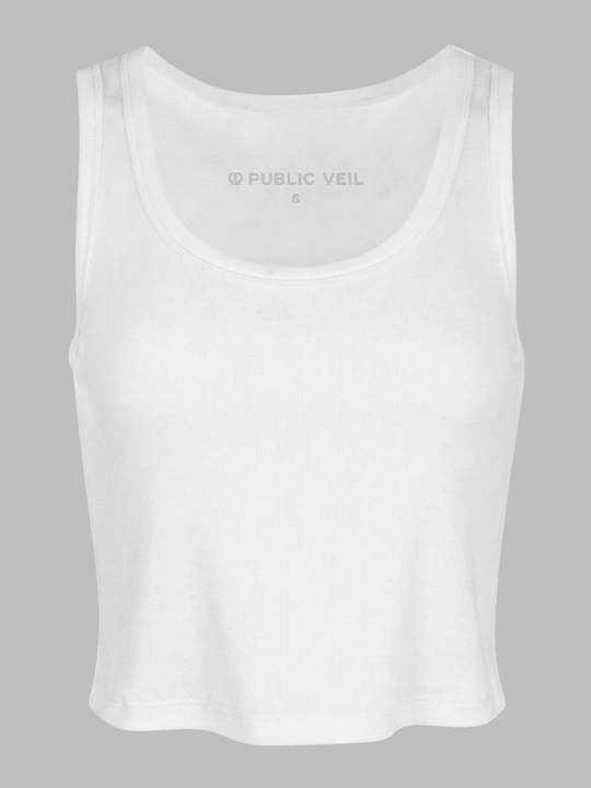 Cropped Classic Ribbed Tank - Public Veil
