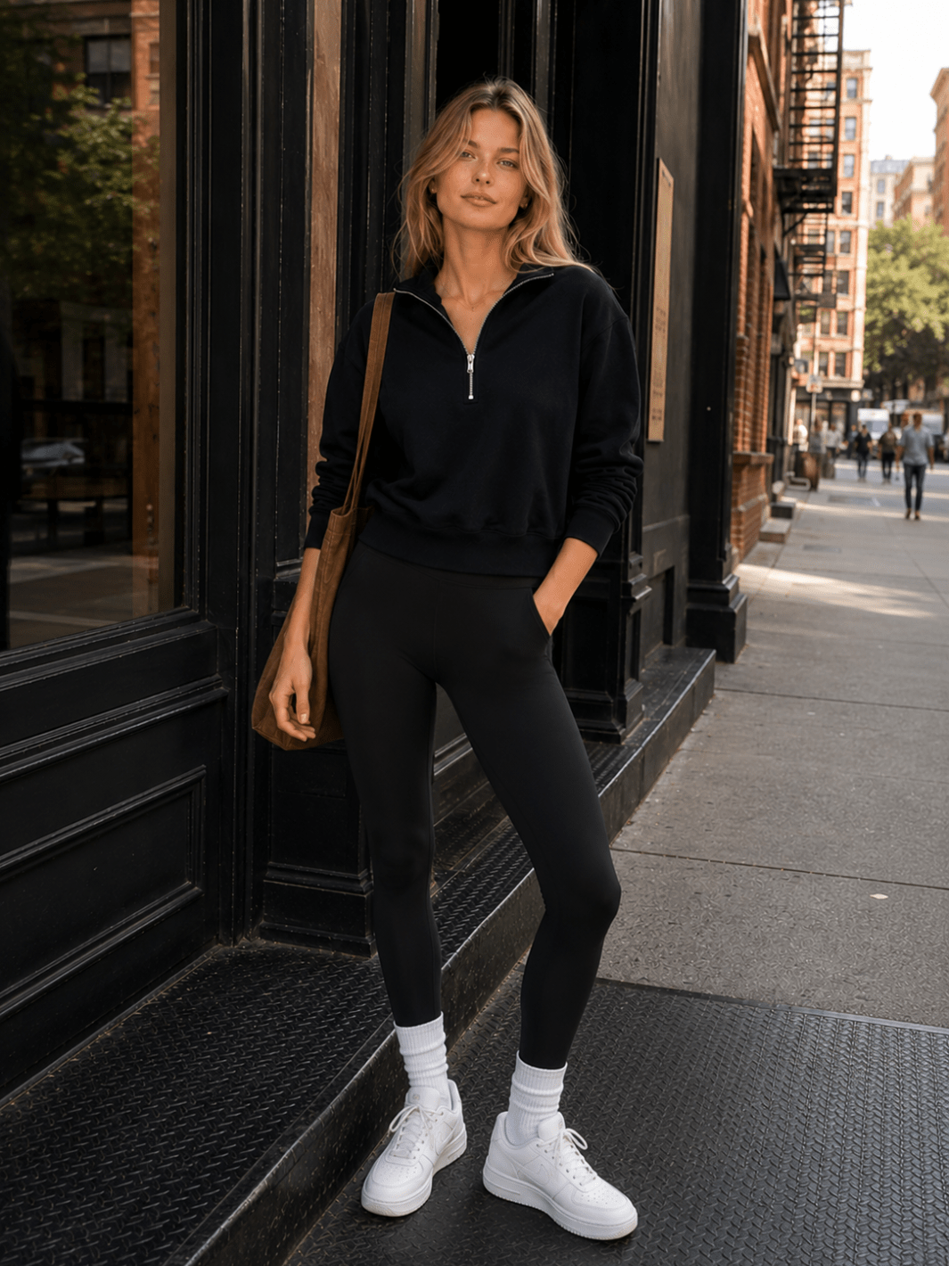 Cropped half-zip