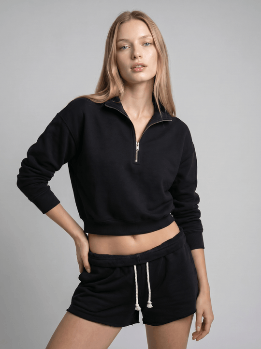 Cropped half-zip - Public Veil