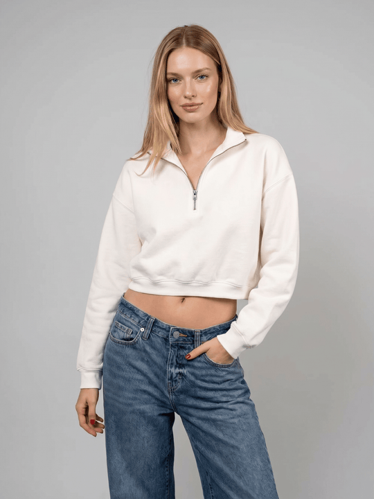 Cropped half-zip - Public Veil