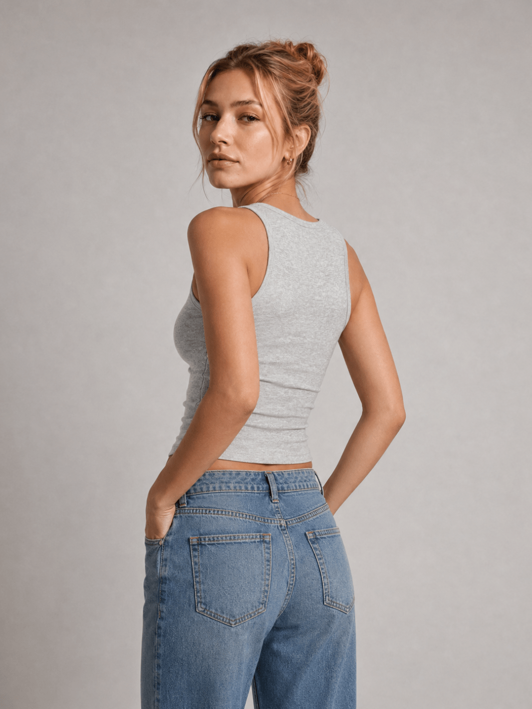 High Neck Tank Raw Hem - Cropped - Public Veil
