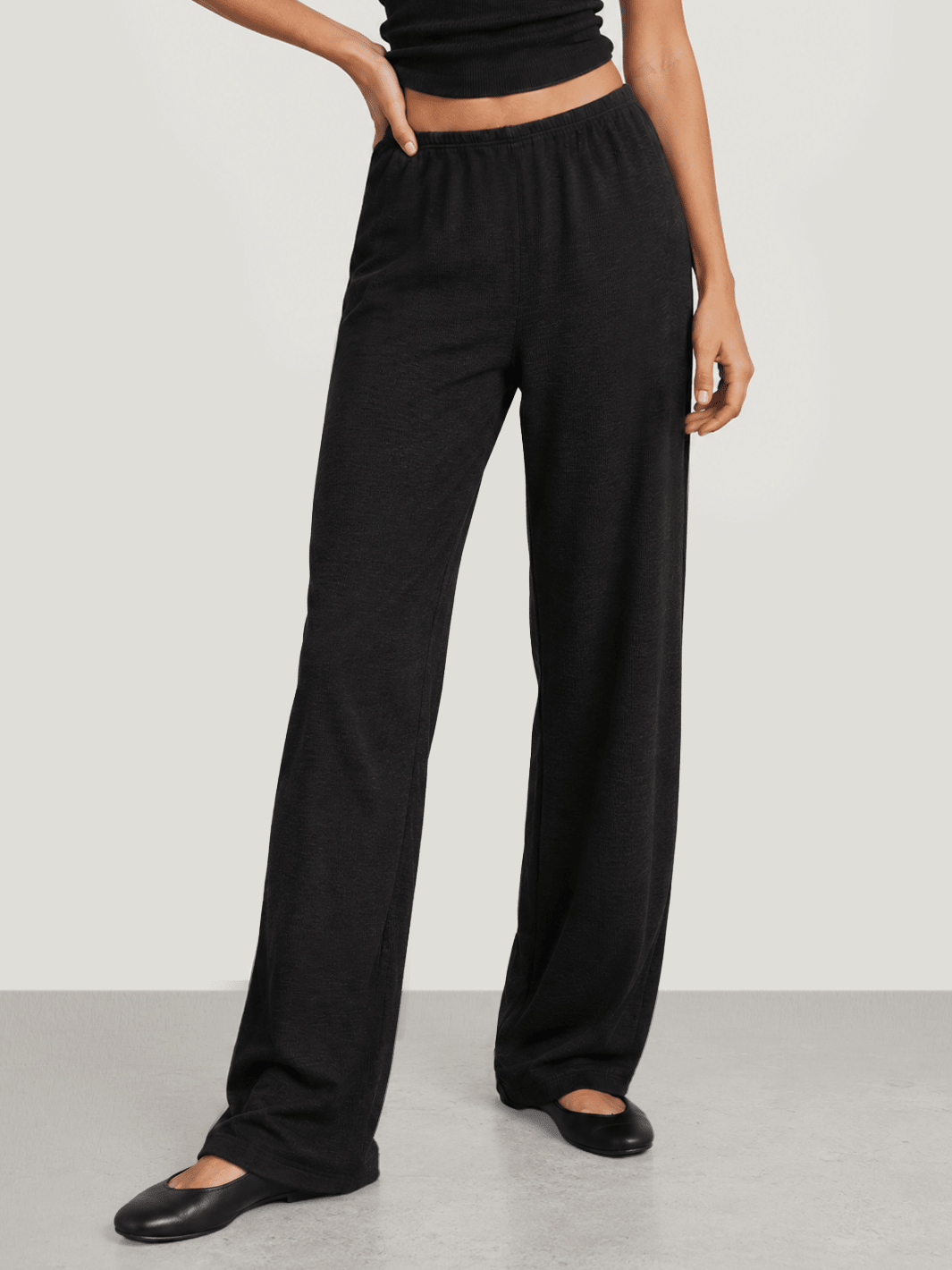 High Waisted Ribbed Pant - Public Veil