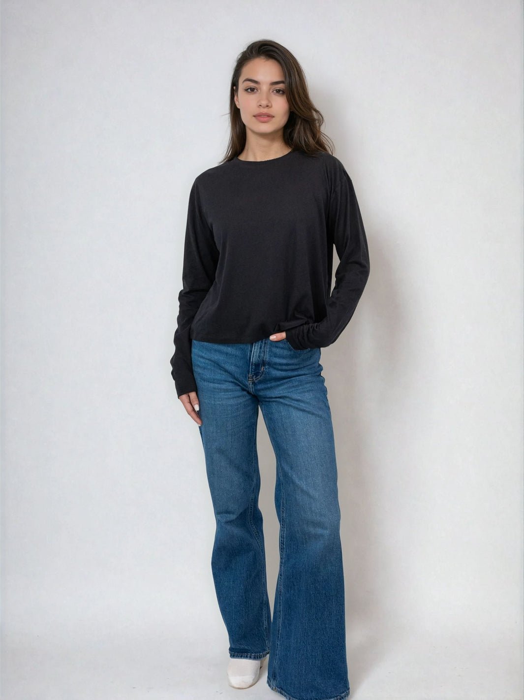 Long Sleeve Boxy Tee - Public Veil
