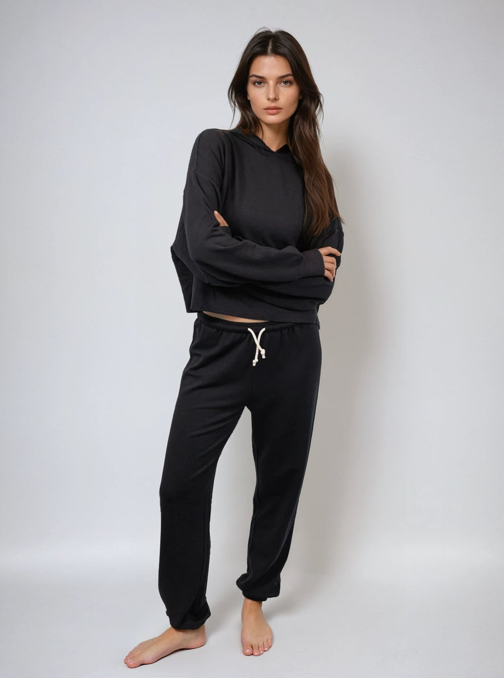 Lounge Cropped Hoodie - Public Veil