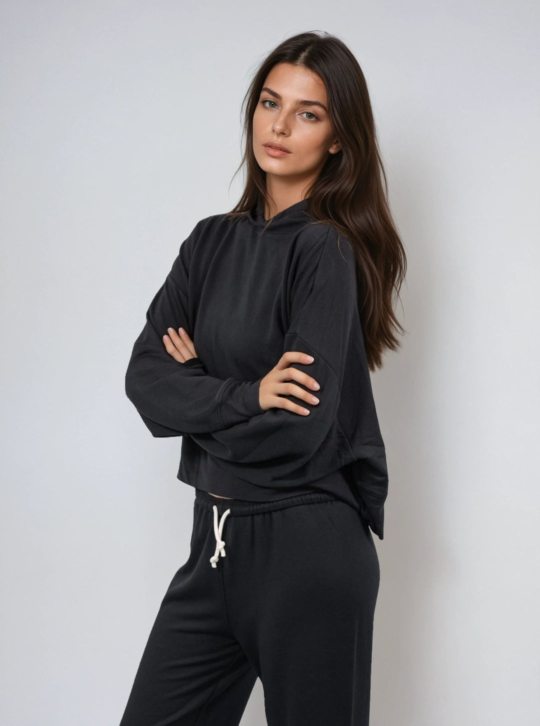 Lounge Cropped Hoodie - Public Veil