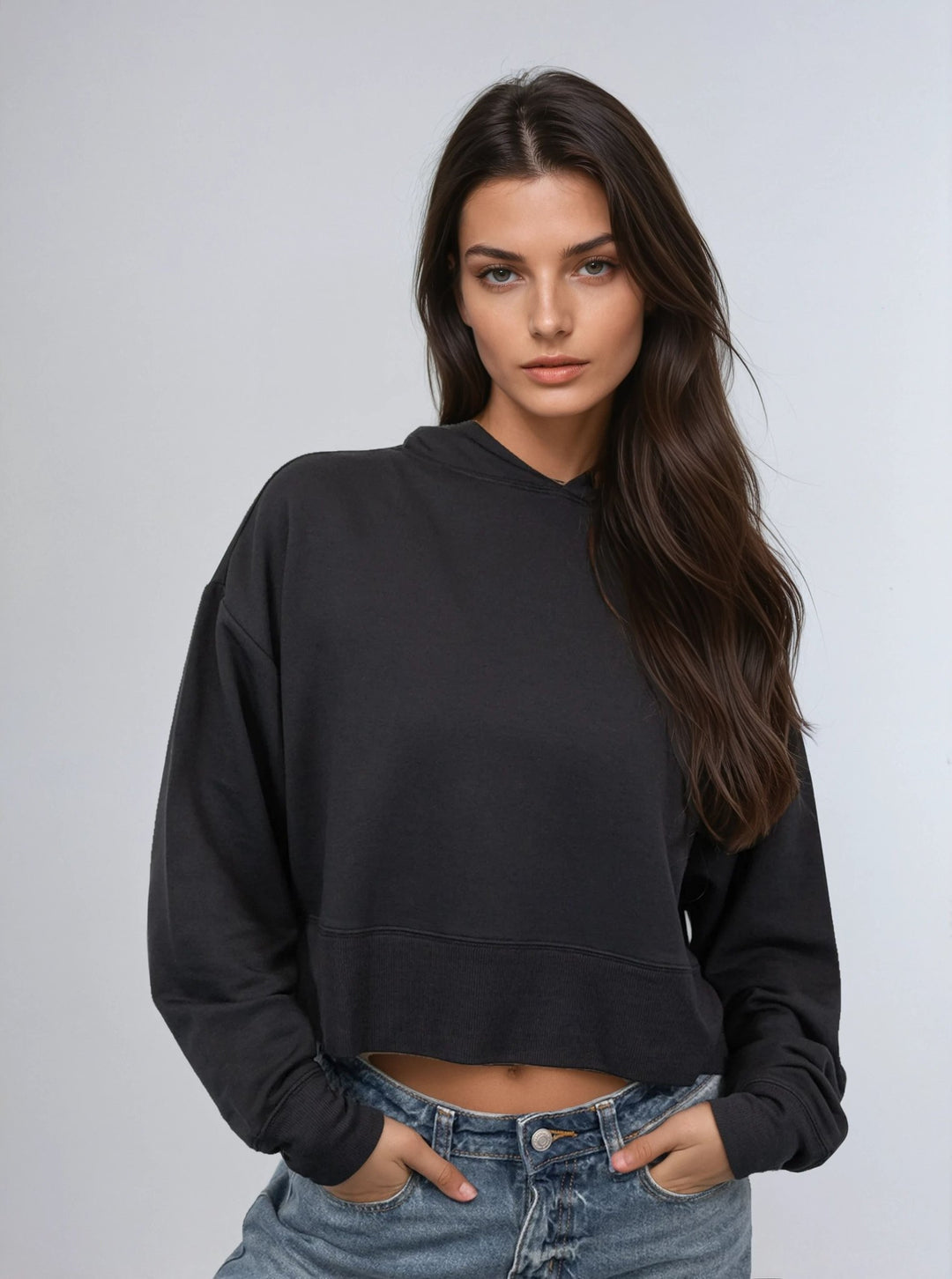 Lounge Cropped Hoodie - Public Veil