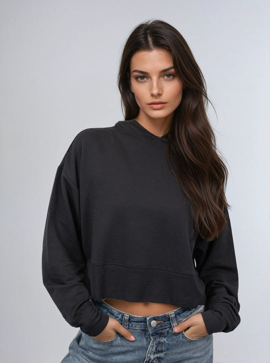 Lounge Cropped Hoodie - Public Veil