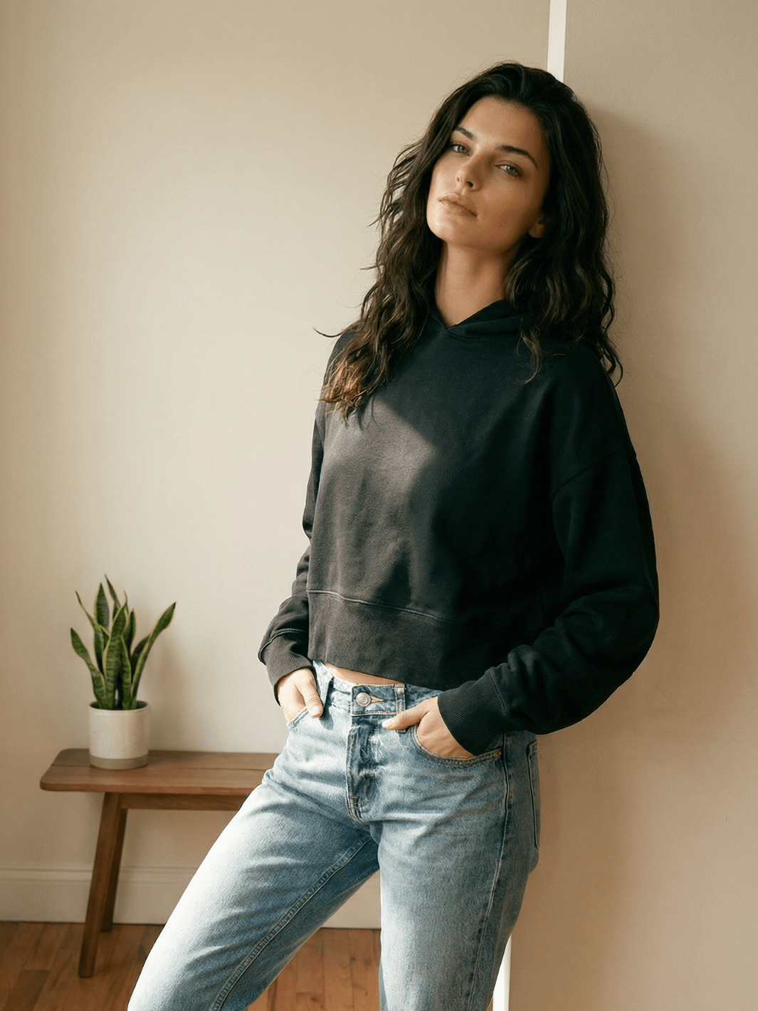 Lounge Cropped Hoodie - Public Veil