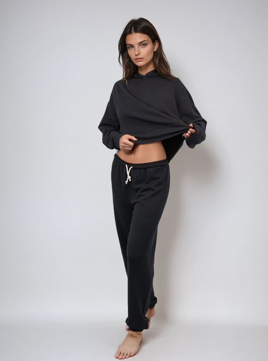 Lounge Cropped Hoodie - Public Veil