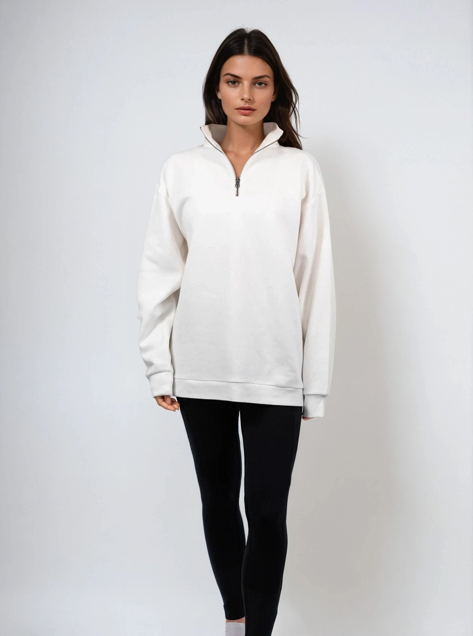 Oversized Half-Zip Sweatshirt – Public Veil