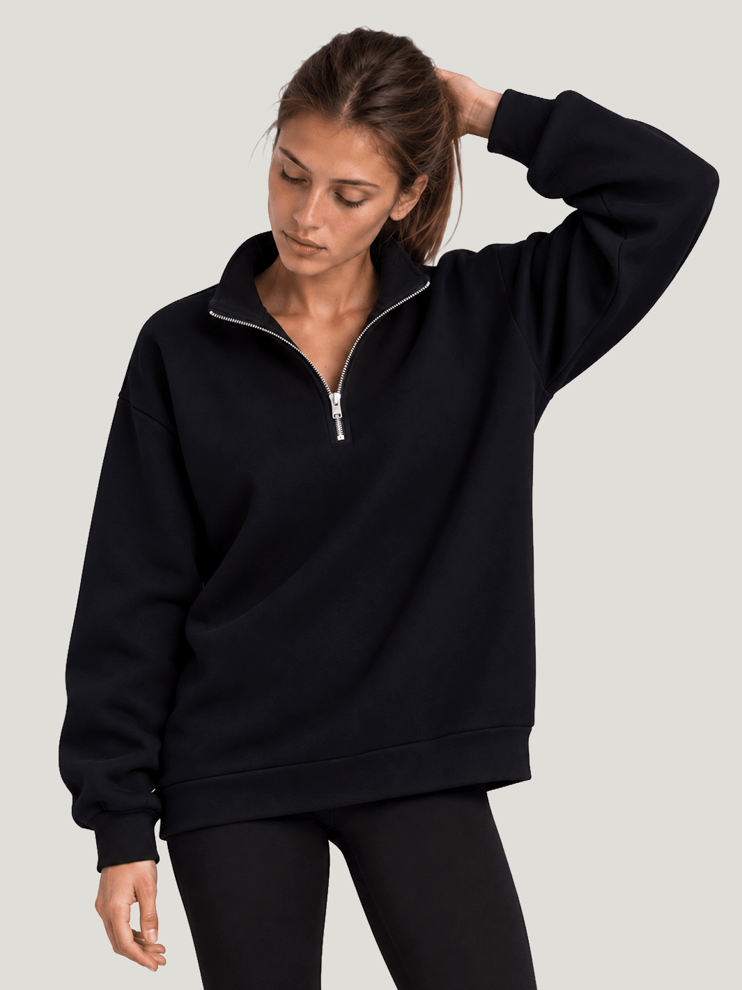 Oversized Half-Zip Sweatshirt - Public Veil