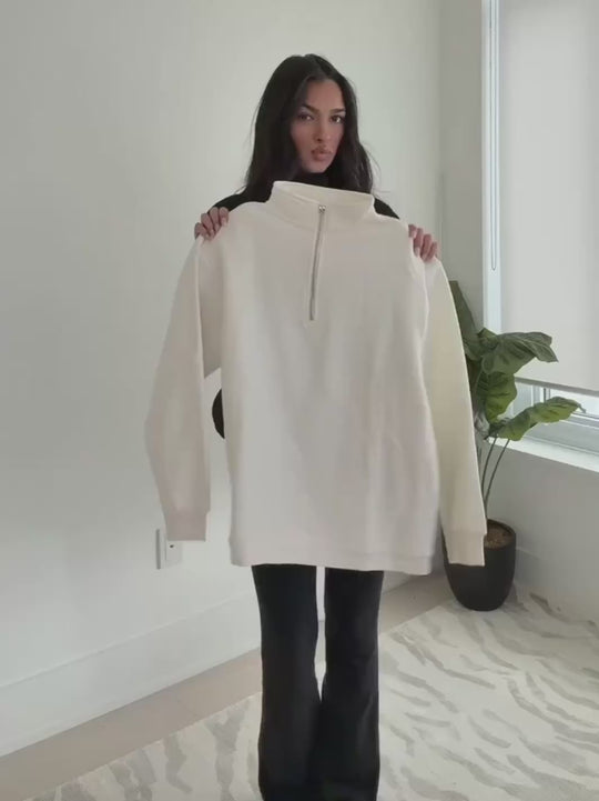 Oversized Half-Zip Sweatshirt