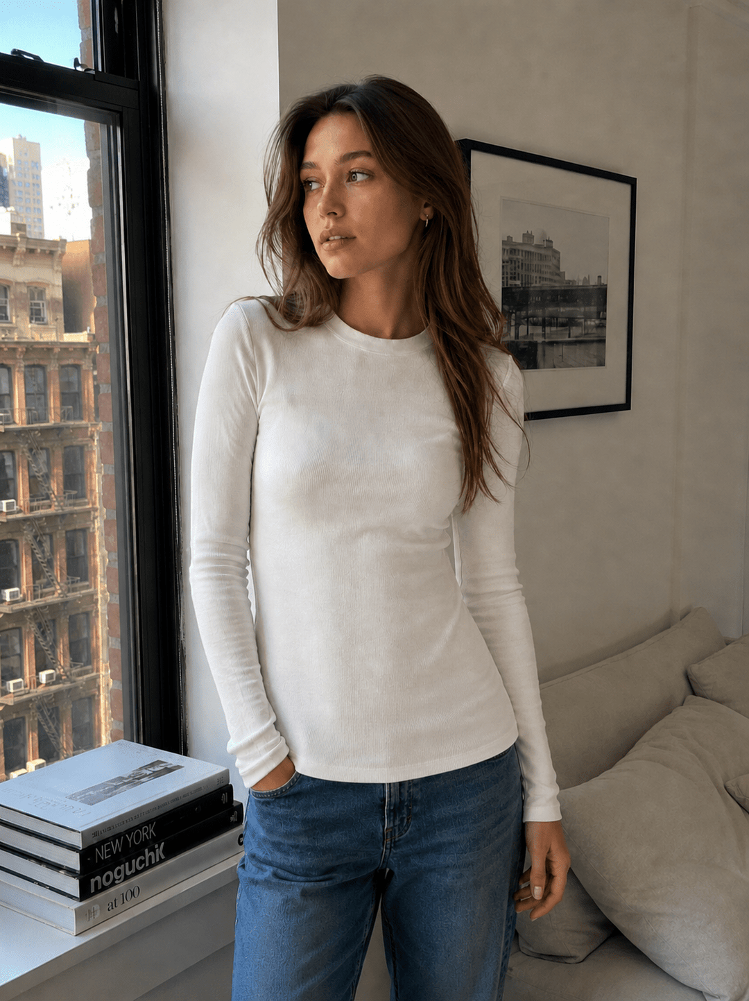 Ribbed Long Sleeve Tee - Public Veil