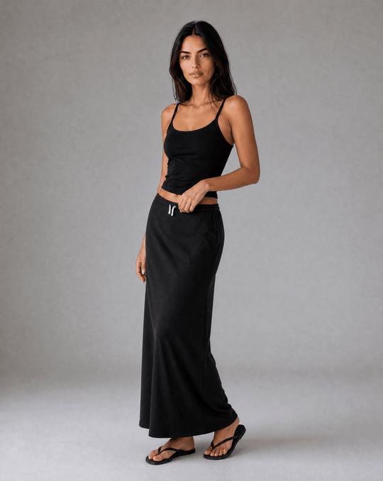 DICH HENDERSON jogging maxi skirt ブラック Sweat Skirt – Public Veil