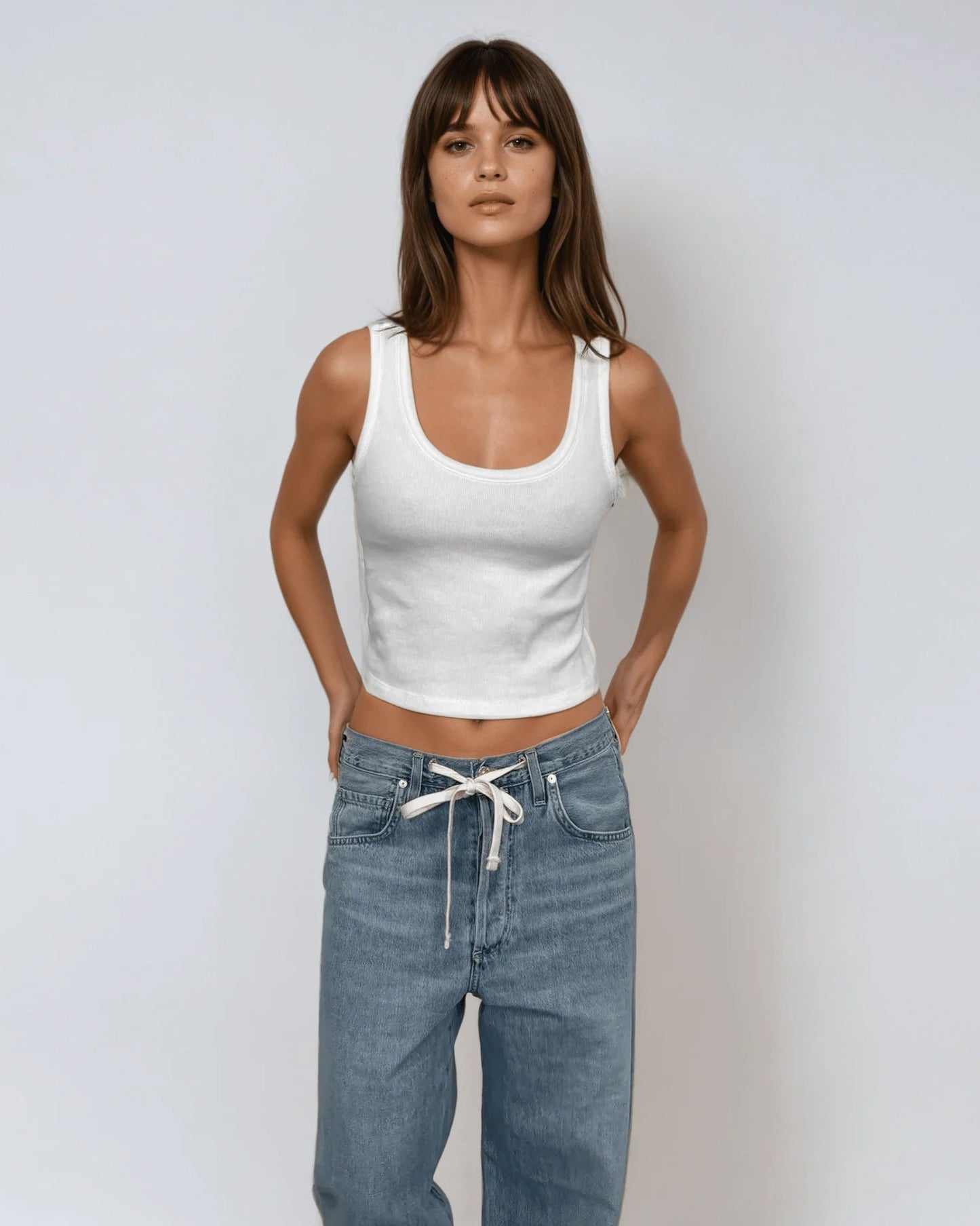 The Cropped Ribbed Tank - Public Veil
