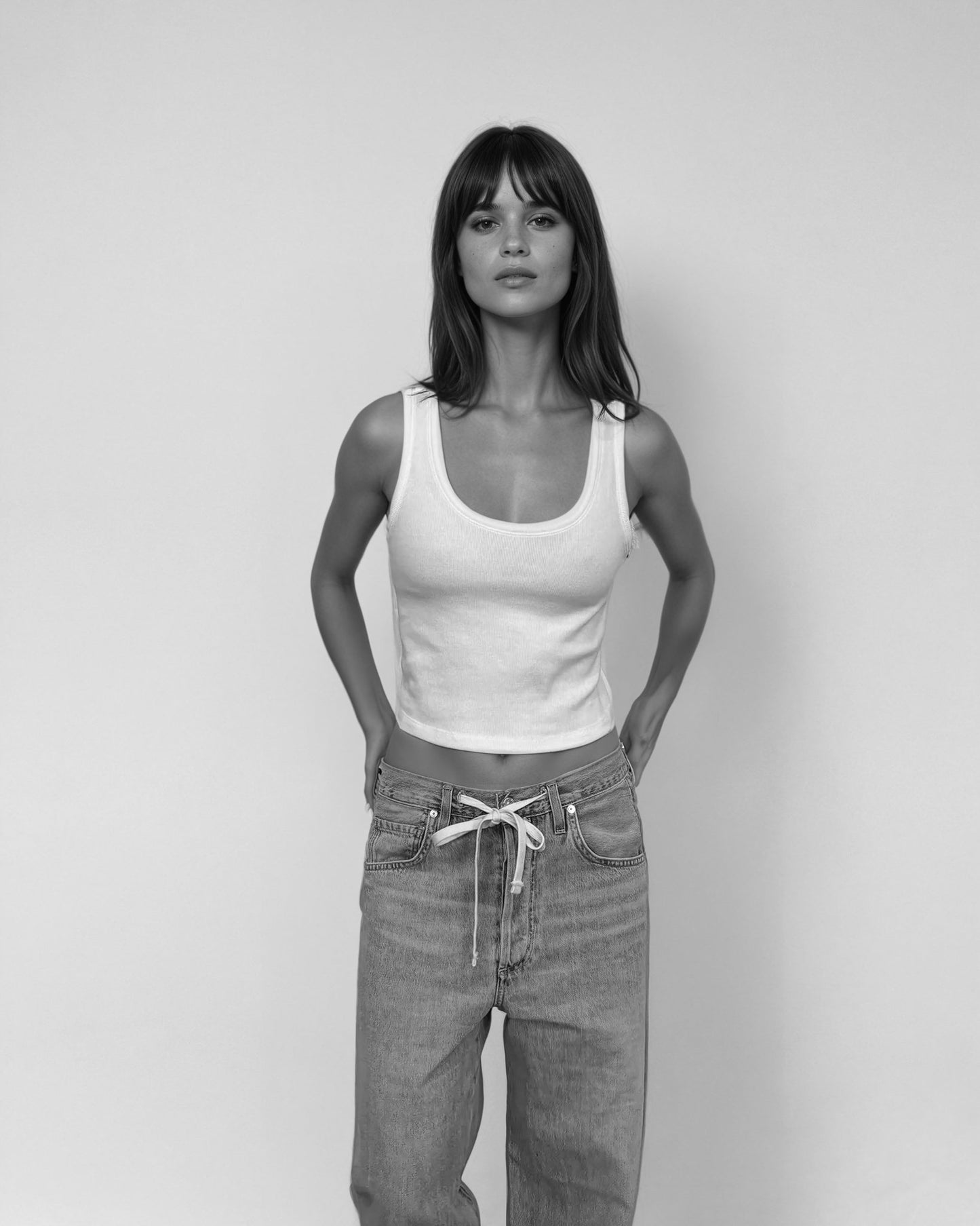 The Cropped Ribbed Tank - Public Veil