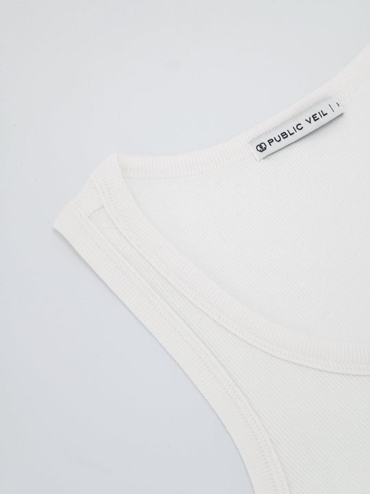 The Modal Cotton Cropped Ribbed Tank - Public Veil